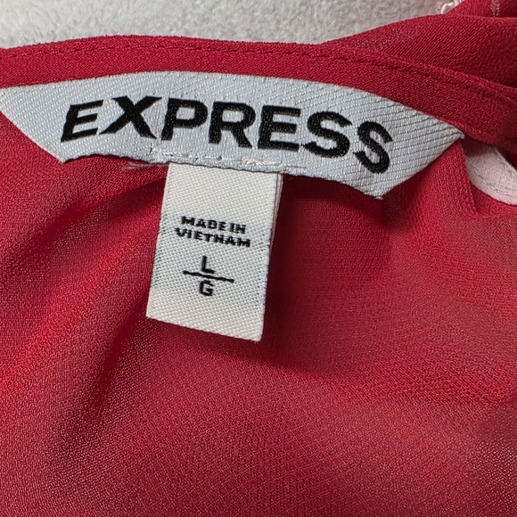EXPRESS Chiffonn Pink and Red Sleeveless Dress Size Large - Picture 8 of 10